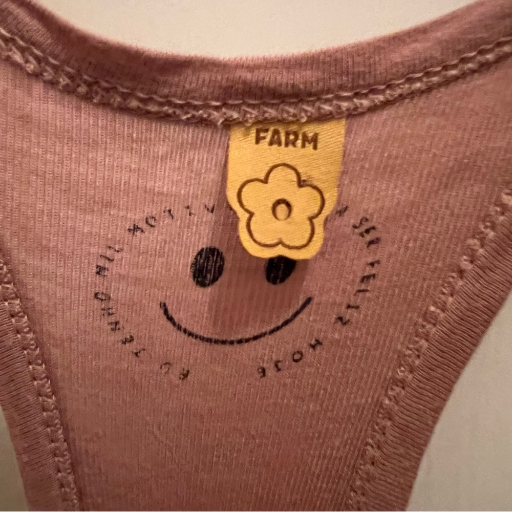 Farm Rio Pink Racerback Casual Tank Top Button Front - Picture 3 of 9